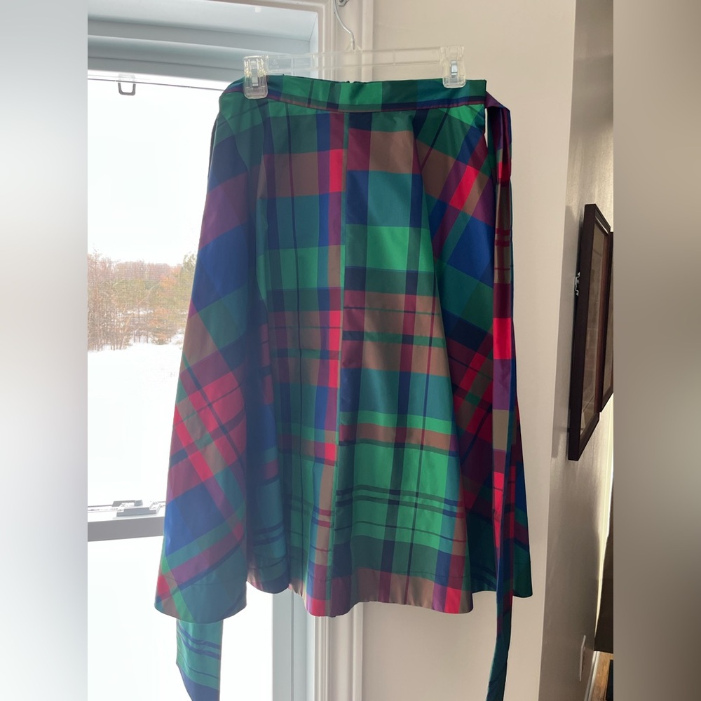Anthropologie Plaid Multicolour Taffeta Skirt